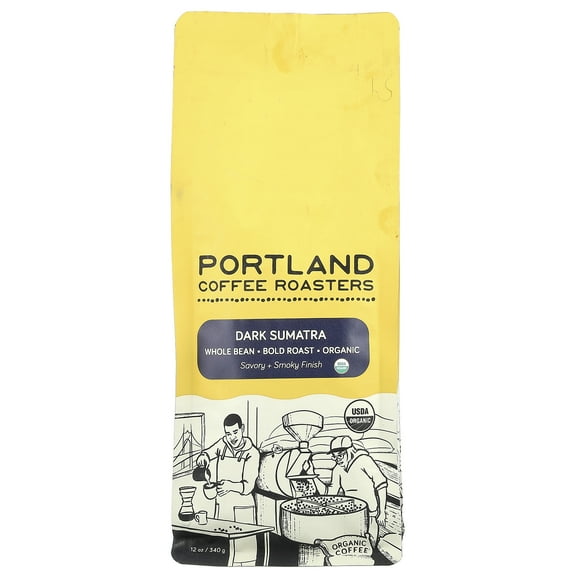 Portland Coffee Roasters Organic Coffee, Dark Sumatra, Whole Bean, Bold Roast, 12 oz (340 g)