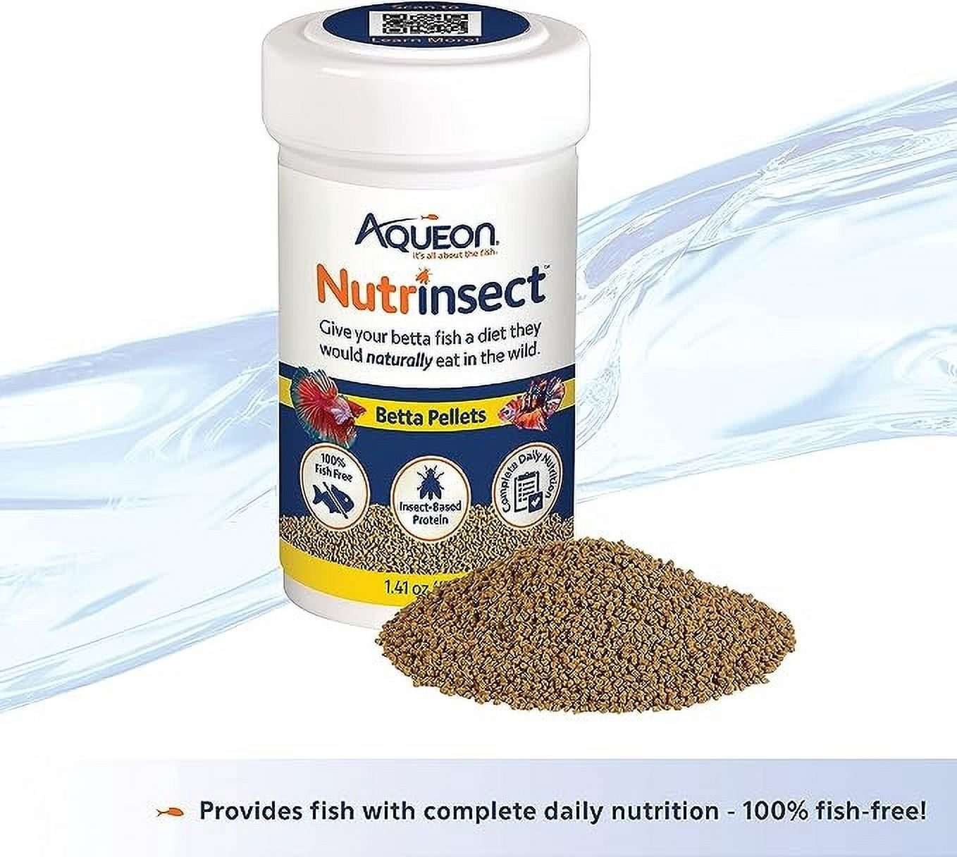 Aqueon Nutrinsect Betta Pellets [Aquarium Betta Food, Aquarium Supplies] 5.64 oz (4 x 1.41 oz)