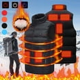 thumbnail image 7 of Lovskoo Women's and Men's Heated Jacket Vest Sleeveless Usb Intelligent Constant Temperature Heated Windproof Plus Size Coat with Winter 9 Heated Zones Coat Quilted Jacket Red, 7 of 7