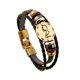 thumbnail image 1 of Jumpingount Hombres Mujeres 12 Constelación de cuero Parejas Brazalete Cuentas de cuero tejidas Joyería Ropa, zapatos y accesorios Miscelánea Geminis 22.5 CM, 1 of 6