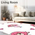 thumbnail image 2 of ODIKA 4'x6' Machine Washable Non-Slip Area Rug, Whimsical Cartoon Girl Bathroom Doormat Absorbent High Traffic Rug, Pink, 655697, 2 of 5