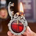 thumbnail image 7 of openpig Vintage Trench Lighter - Transparent Kerosene Lighters, Creativity & Personality Steampunk Cool Lighter, Durable Antique Unique Lighters for Men (Silver), 7 of 7