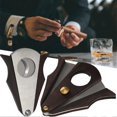 thumbnail image 3 of Wooden & Stainless Steel Cigar Cutter - Premium V-Cut Cuban Cigar Cutter, Ideal Gift for Men, 3 of 5