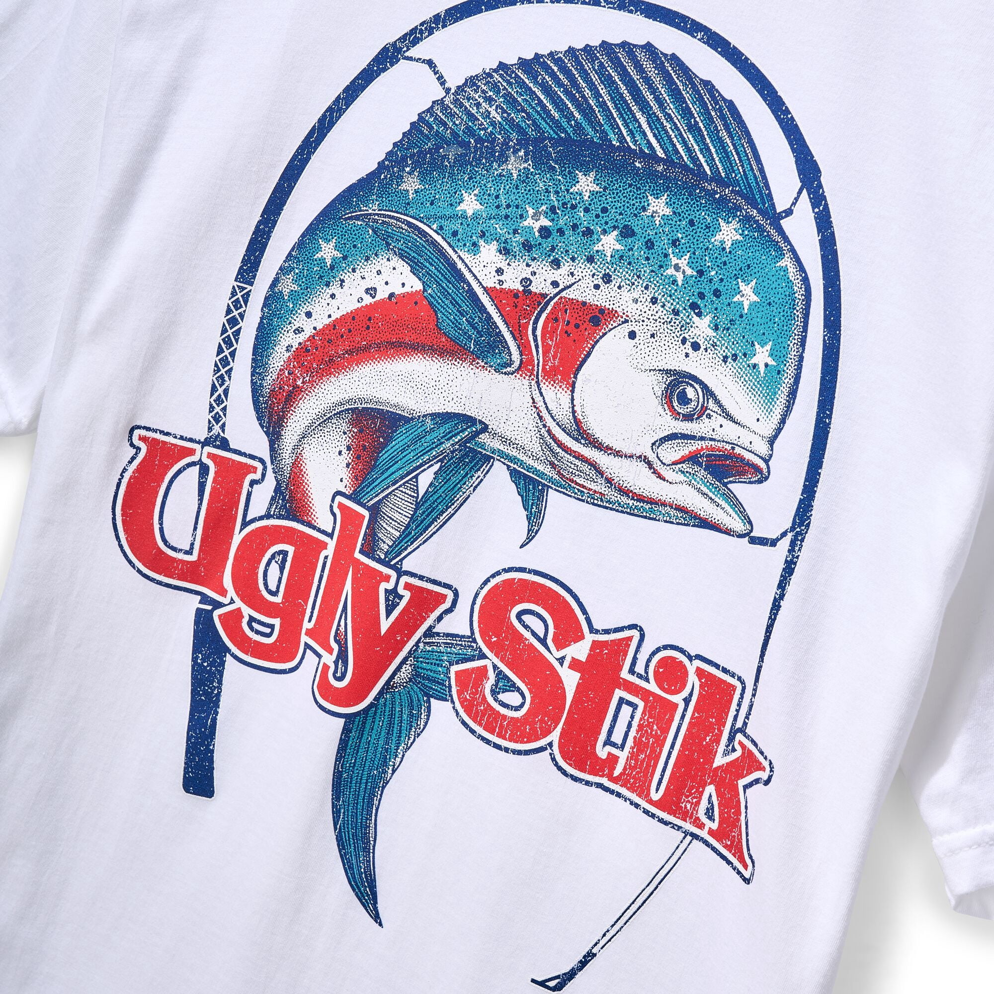 Ugly Stik Mahi Flag Americana T-Shirt, Size XXL (White)