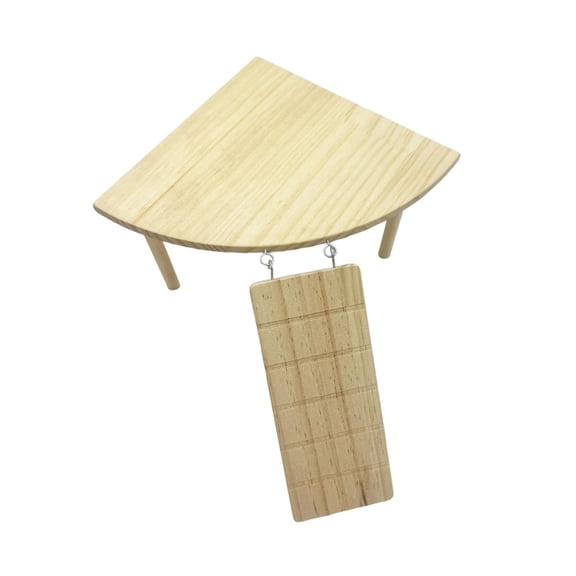 Hamster Wooden Platform Ladder Table Space Saving Toy for Small Pet Cage Dwarf Rat Sugar Glider Use