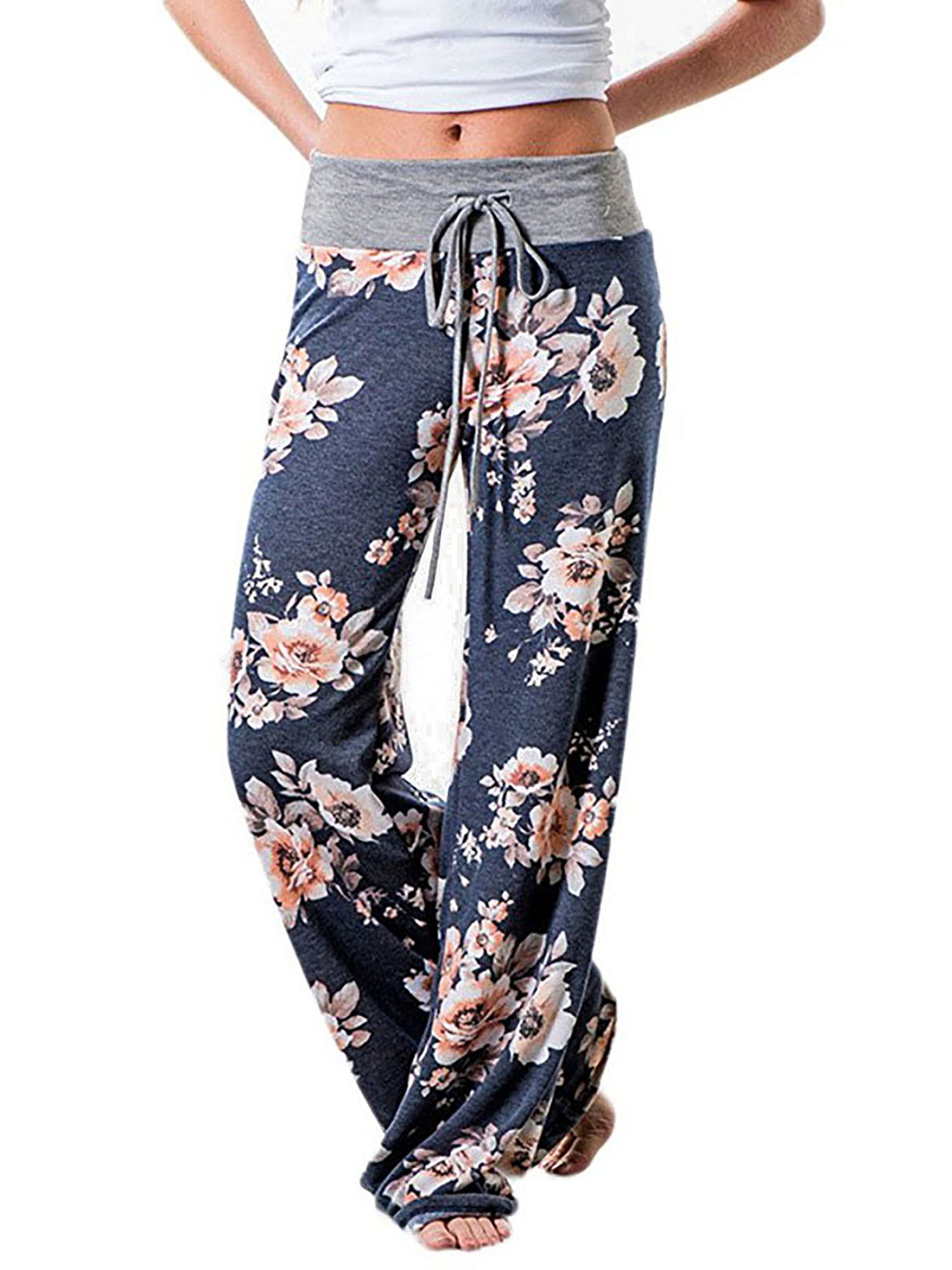 Harem Hippie Pants for Women's Yoga Floral Boho Genie Aladdin Comfy ...