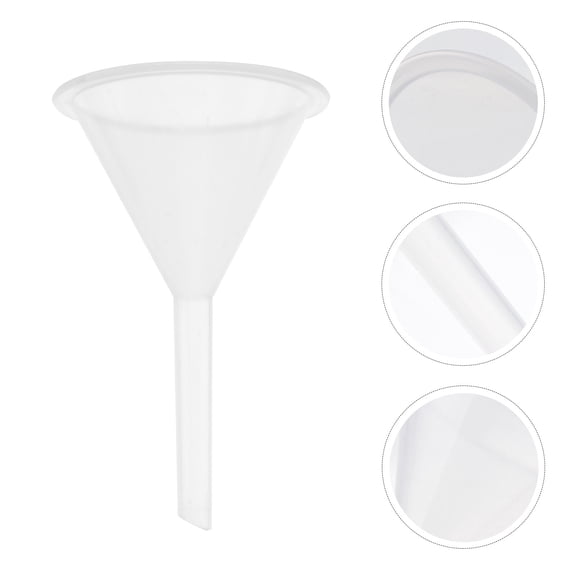 PBPBOX 5 Pcs 60ml Multipurpose Plastic Funnels Laboratory Clear White Plastic Filter Funnel