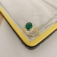 thumbnail image 2 of 2.10Ct Oval Cut Green Emerald Lab-Created Engagement Ring In 14k Yellow Gold Plated, 2 of 5