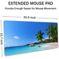 thumbnail image 2 of Tropical Paradise Sunshine Beach Coast Sea Palm Trees Mouse Pad 35.4 X 15.7 Inch XXL Full Desk Mousepad Extended Large Non-Slip Rubber Base Waterproof Big Keyboard Mat with Stitched Edges, 2 of 6