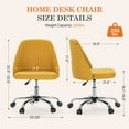 thumbnail image 6 of MAYEERTY Armless Office Desk Chair Height Adjustable, Mid Back Accent Chair, Yellow, 6 of 7