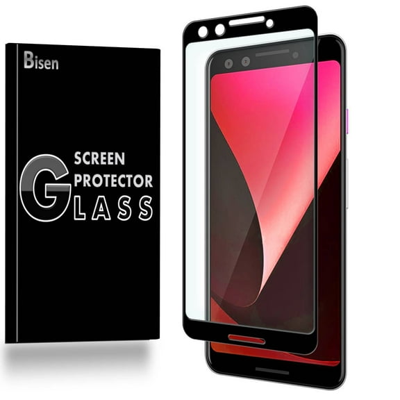 For Google Pixel 3 [BISEN] Tempered Glass [Full Coverage] Screen Protector, Edge-To-Edge Protect, Anti-Scratch, Anti-Shock, Shatterproof, Bubble Free