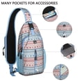 thumbnail image 2 of Sling Backpack,Christmas Folk Pattern Crossbody Bag with Water Bottle Holder,Waterproof Sling Bag for Men/Women with Chest Phone Holder for Hiking,Travel, 2 of 6