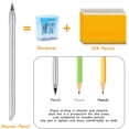 thumbnail image 3 of LAICAIW 2 Pcs Crayon Sans Encre en Métal, Crayon Infini, Crayon Réutilisable Éternel, Crayon à Pointe Remplaçable avec 2 Pointes Remplaçables pour Écrire Dessiner Étudiants Fournitures Maison Bureau École (Noir & Argent), 3 of 7