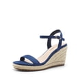 thumbnail image 1 of Sandalia DREAM PAIRS Cuña Navy Talle 9.5 Tacón 9 cm Correa Ajustable, 1 of 7