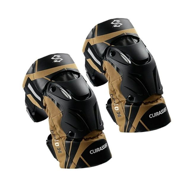2x Genouillères de Moto K01-3 pour Garde de Course de Motocross Cyclisme Réfléchissantes Brun