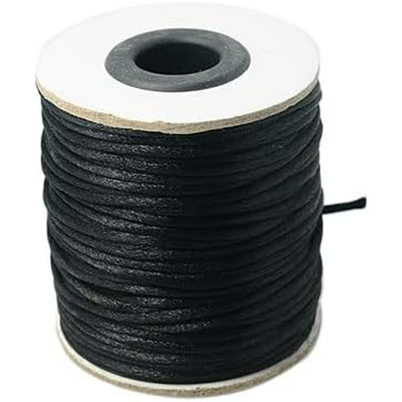 50 Yards 2 mm Black Nylon Cord Beading Satin String for Chinese Knotting Jewelry Making Rattail Beading Macrame Friendship Bracelet