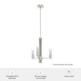 thumbnail image 7 of Hunter - Gatz 3-light Brushed Nickel, Medium Size Chandelier, Dimmable, Modern Style, Candle Shaped, for Bedrooms, Dining, Living Rooms - 19782, 7 of 7