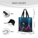 thumbnail image 3 of Fotbe Punk Style Blue Haired Skull Bolsa Tote con Estampado para Mujer, Bolsos con Cremallera, Bolsa de Hombro Casual de Gran Capacidad con Bolsillos Internos, 3 of 7
