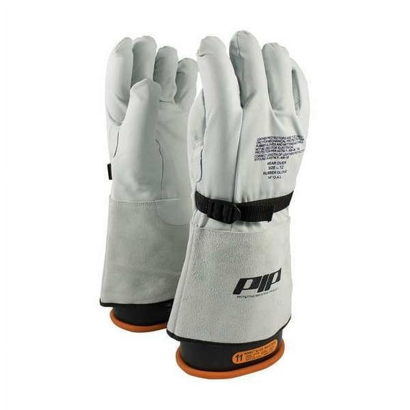 PIP Industries B676682 Top Grain Goatskin Leather & Nylon Protector for Novax Gloves, Orange & White - Size 11