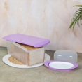 thumbnail image 4 of Polypropylene Big Bread Box With Butter Dish Container - Purple, 3800ml+ 300ml | Recyclable Bread Box & Butter Dish Combo - 100% Food Grade, Reusable, Dishwasher Safe, Freezer Safe, 4 of 4