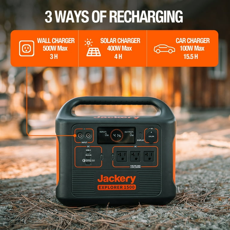 Jackery Solar Generator 1500 with 4x100W Solar Panels - Walmart.com
