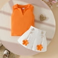 thumbnail image 2 of Summer Toddler Girls Sleeveless Ribbed Vest T Shirt Tops Floral Shorts Outfits Classic Dailywear 18-24 Months, 2 of 4