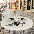 thumbnail image 6 of Letter V Round Tablecloth for 36-44 Inch Tables, Fitted Table Cover with Elastic Edge, Monogram Words Waterproof Outdoor Table Cloth Protector for Patio Garden Dinner Picnic, 6 of 9