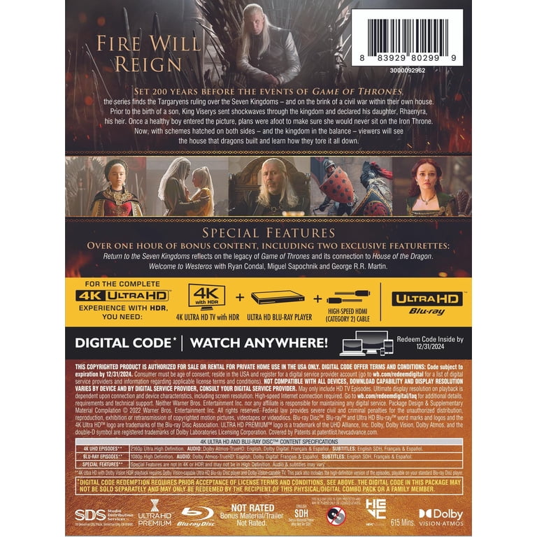 House of the Dragon: Complete First Season - 4K Ultra HD Blu-ray