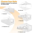 thumbnail image 6 of HOTEEL 10x30 Pop Up Canopy Tent with 8 Sidewalls,Heavy Duty Wedding Event Tents,Party Gazebo with Roller Bag,UPF 50+ Windproof Waterproof,White, 6 of 9