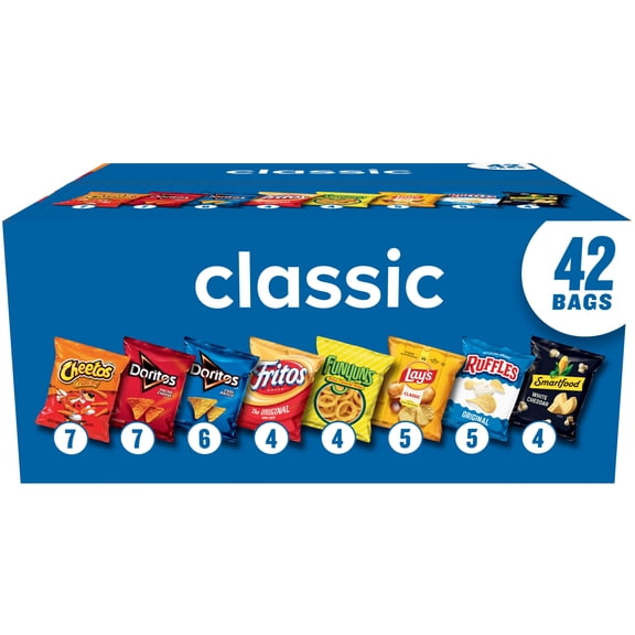 Frito Lay Classic Mix Chips Variety pack, Mega Size, 1 oz, 42 Count