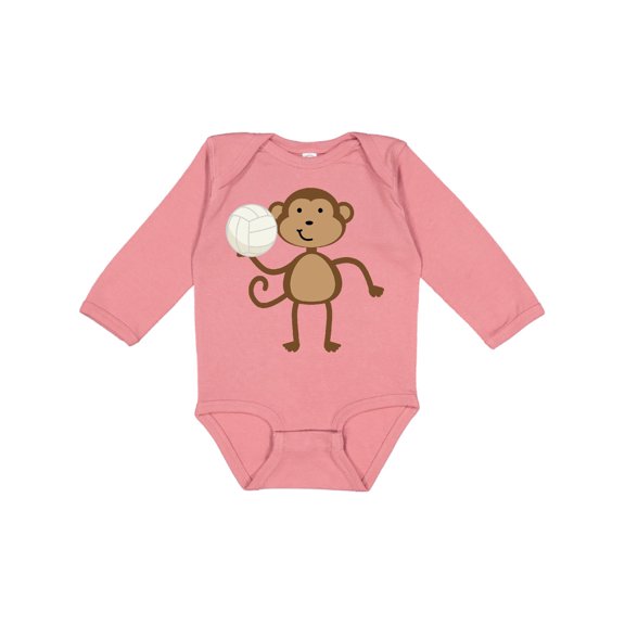 Inktastic Volleyball Monkey Boy Boys Long Sleeve Baby Bodysuit