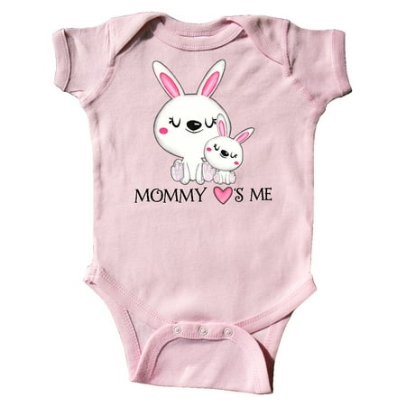 

Inktastic Mommy Loves Me- bunny family Gift Baby Boy or Baby Girl Bodysuit