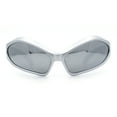 thumbnail image 4 of Womens Trendy Wrap Around Bug Eye Oval Sport Fashion Plastic Sunglasses Silver - Silver Mirror, 4 of 8