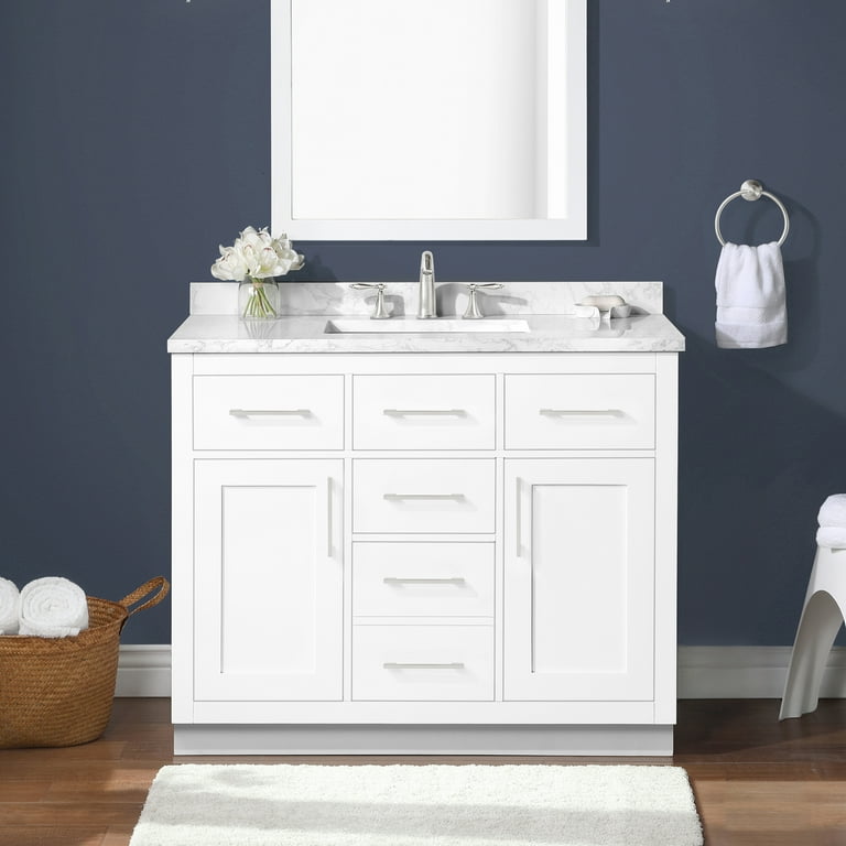 Ove Decors Athea 42 W x 22 D Freestanding Bathroom Vanity with Double  Sink, Pure White