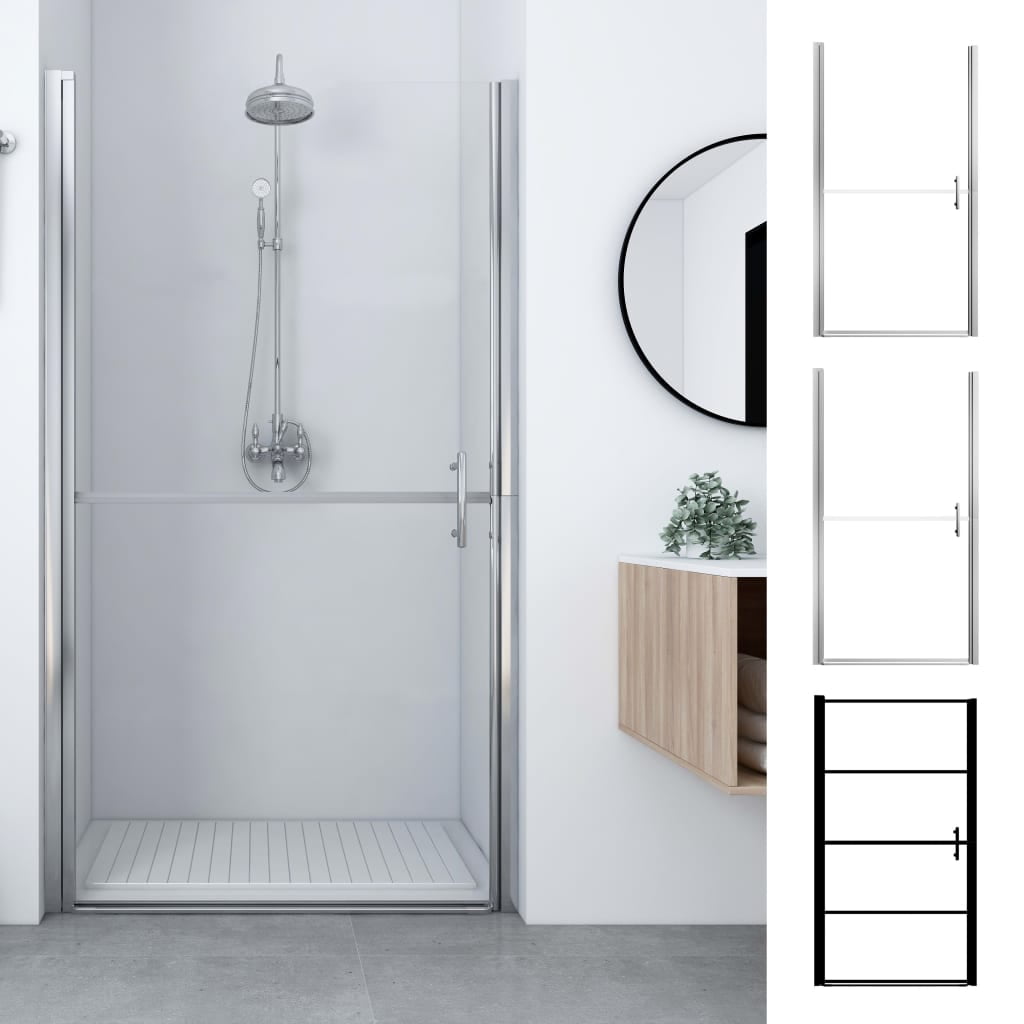vidaXL Pivot Shower Door Bathroom Bath Screen Shower Enclosure Tempered Glass