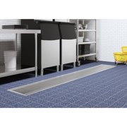 18 x 120 Stainless Steel Floor Trough Drain, 14-Gauge with Subway-Style Grating & Removable Drain Basket, NSF Listed (KM-FTG-18120)
