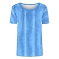 thumbnail image 3 of DPTALR Women's Summer Slim Fit Casual Fashion Print T-Shirt, Round Neck Short Sleeve Top,Sky Blue,Size S, 3 of 4