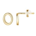 thumbnail image 2 of Heliisoer Boucles d'Oreilles Alphabet en Or avec Finition Plaquée Or pour Femmes, 2 of 3