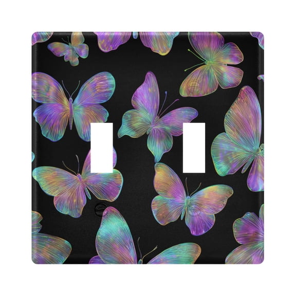 Butterflies with Gorgeous Color Light Switch Cover Electrical Outlet Cover Replaceable Wall Plates 2-Gang