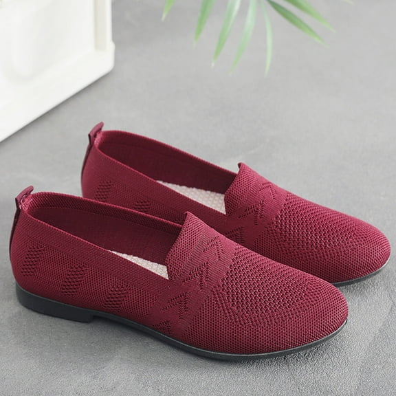 CPNG Women's Loafers Comfortable Solid Color Breathable Mesh Round Toe Memory Foam Dressy Shoes Fashion Hiking Workout Sneakers Casual Wedges Shoes