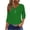 Green women v neck blouse a1, variant on Women's V Neck 3/4 Sleeve Button Down Blouse Casual Solid Pullover Tops Eyelet Tshirt Dressy Trendy Fall Outfit, Red M