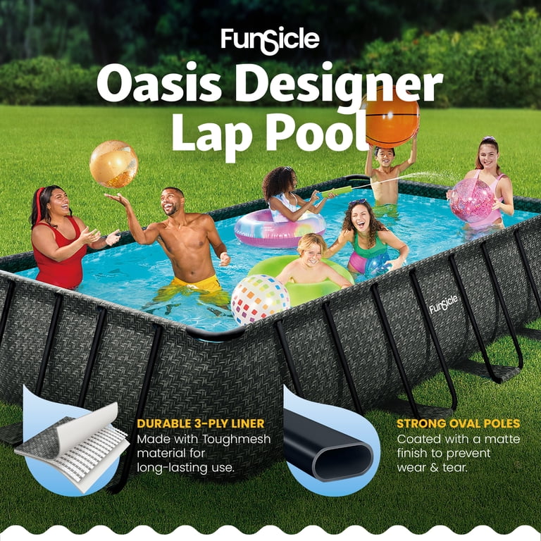 Funsicle, Above Ground Pool, 16ft x 8ft x 42in, Deluxe Complete