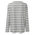 thumbnail image 5 of Women's Long Sleeve Striped T-Shirt, Casual Red and White Crew Neck Top, Soft Cotton Blend, 5 of 8