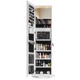 thumbnail image 4 of Tcbosik Jewelry Armoire with Full Length Mirror, Lockable Mirror Cabinet with Jewelry Storage, for Women and Girls, White, 4 of 12