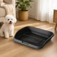 thumbnail image 1 of Bandeja para orinar para perros, soporte para orinar, protege los pisos, inodoro para mascotas, arenero para perros, almohadilla de entrenamiento para Negro, 1 of 8