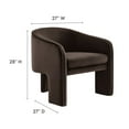 thumbnail image 3 of Armchair Chair, Brown, Velvet, Living Room Lounge Cafe Lobby Hospitality Restaurant, Modern Contemporary, HB37605, 3 of 9