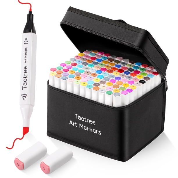 Set de rotuladores Art Markers Taotree de 121 colores con doble punta para alcohol