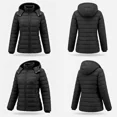 thumbnail image 2 of Puffer Jacket for Women Waterproof Quilted Warm Winter Coat Ultra Light Weight Short Down Jacket, Black L, 2 of 8
