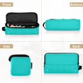 thumbnail image 3 of Hair Tools Storage with Heat Resistant Mat- Blue-green Background Printed Design Curling Iron Travel Bag/Flat Iron Case for Women, 3 of 8
