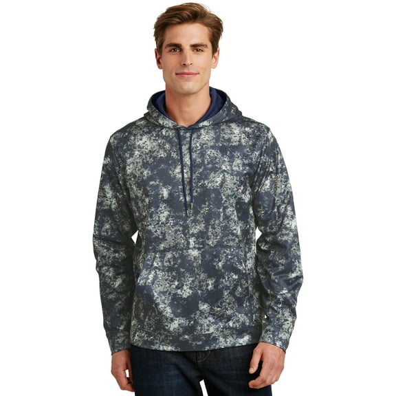 Sport Tek Adult Male Men Hooded Long Sleeves Pullover True Navy 3X-Large